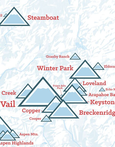 Colorado Ski Resorts Map 11x14 Print - Etsy