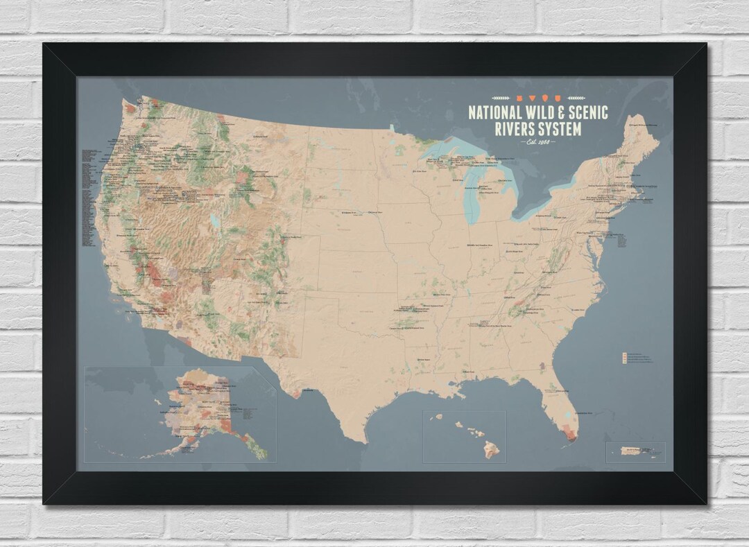 US National Wild & Scenic Rivers System Map 24x36 Poster - Etsy
