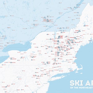 Northeast Ski Resorts Map 24x36 Poster - Etsy