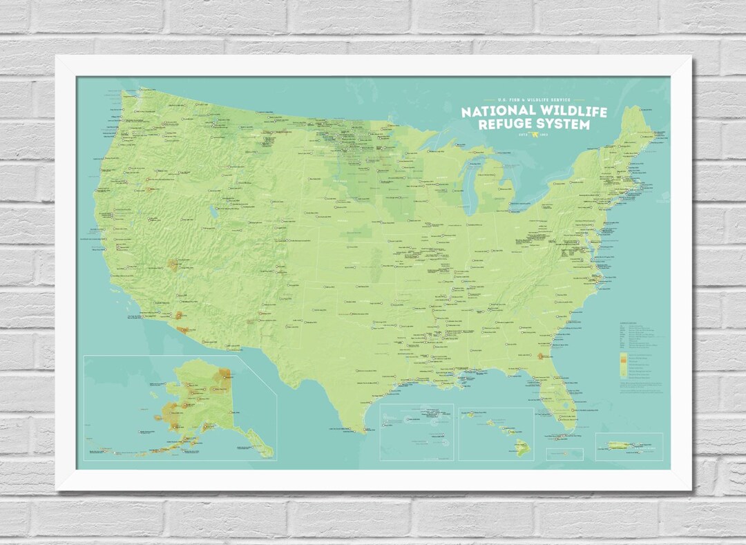US National Wildlife Refuge System Map 24x36 Poster - Etsy edition
