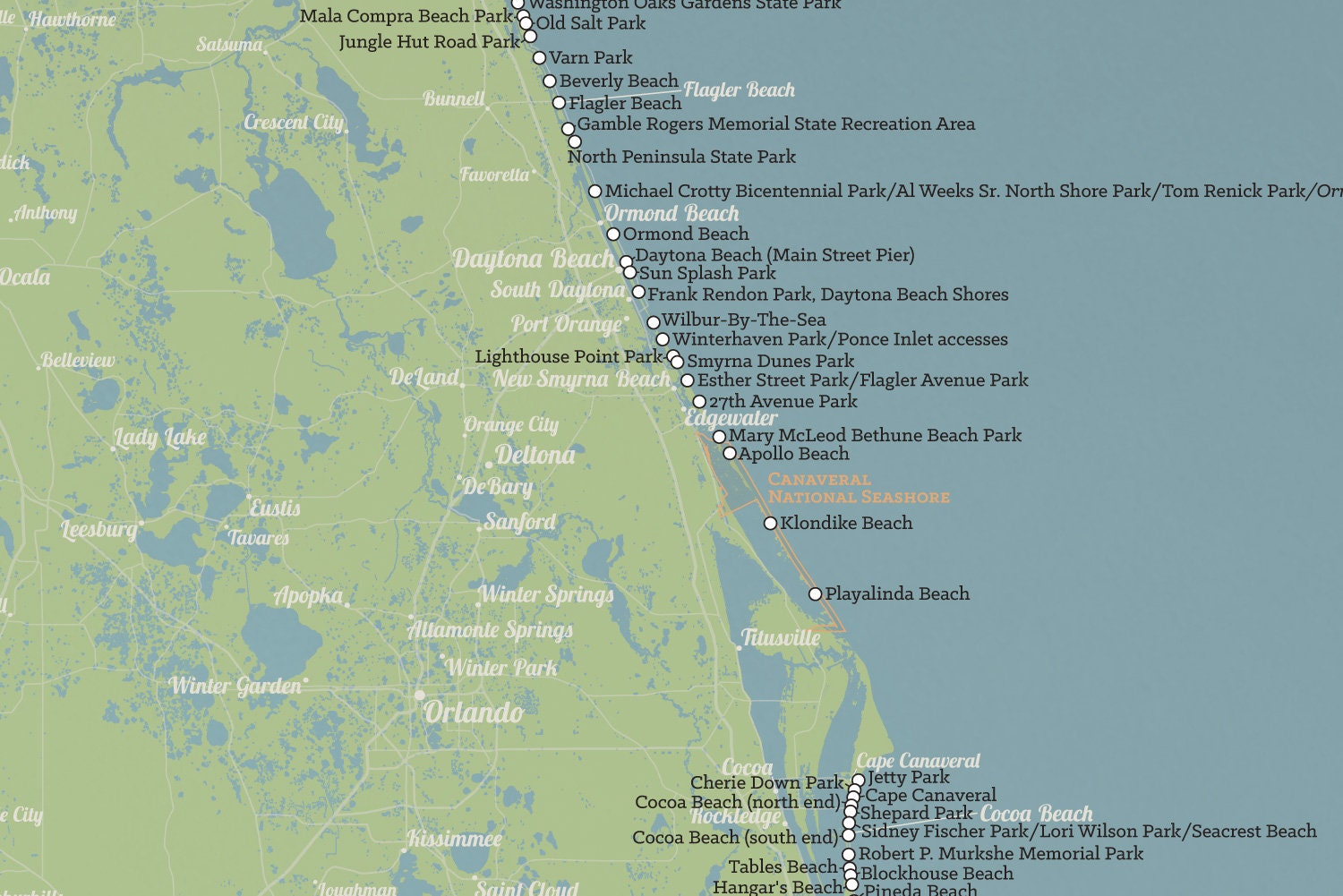 Florida Beaches Map 24x36 Poster - Il Fullxfull.1617047499 4gc6 