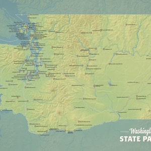 Washington State Parks Map 18x24 Poster