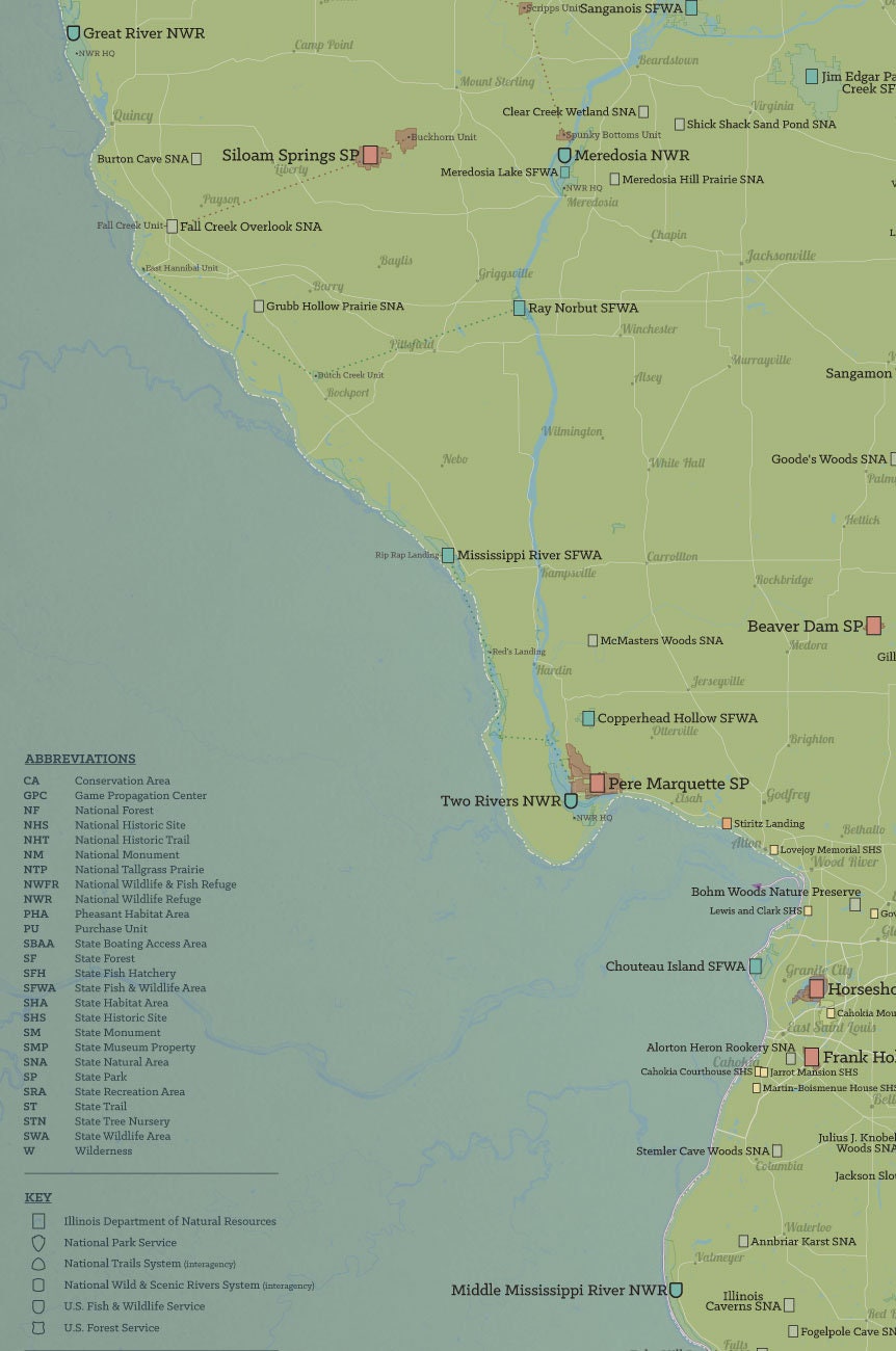 Illinois State Parks & Public Lands Map 24x36 Poster  Etsy