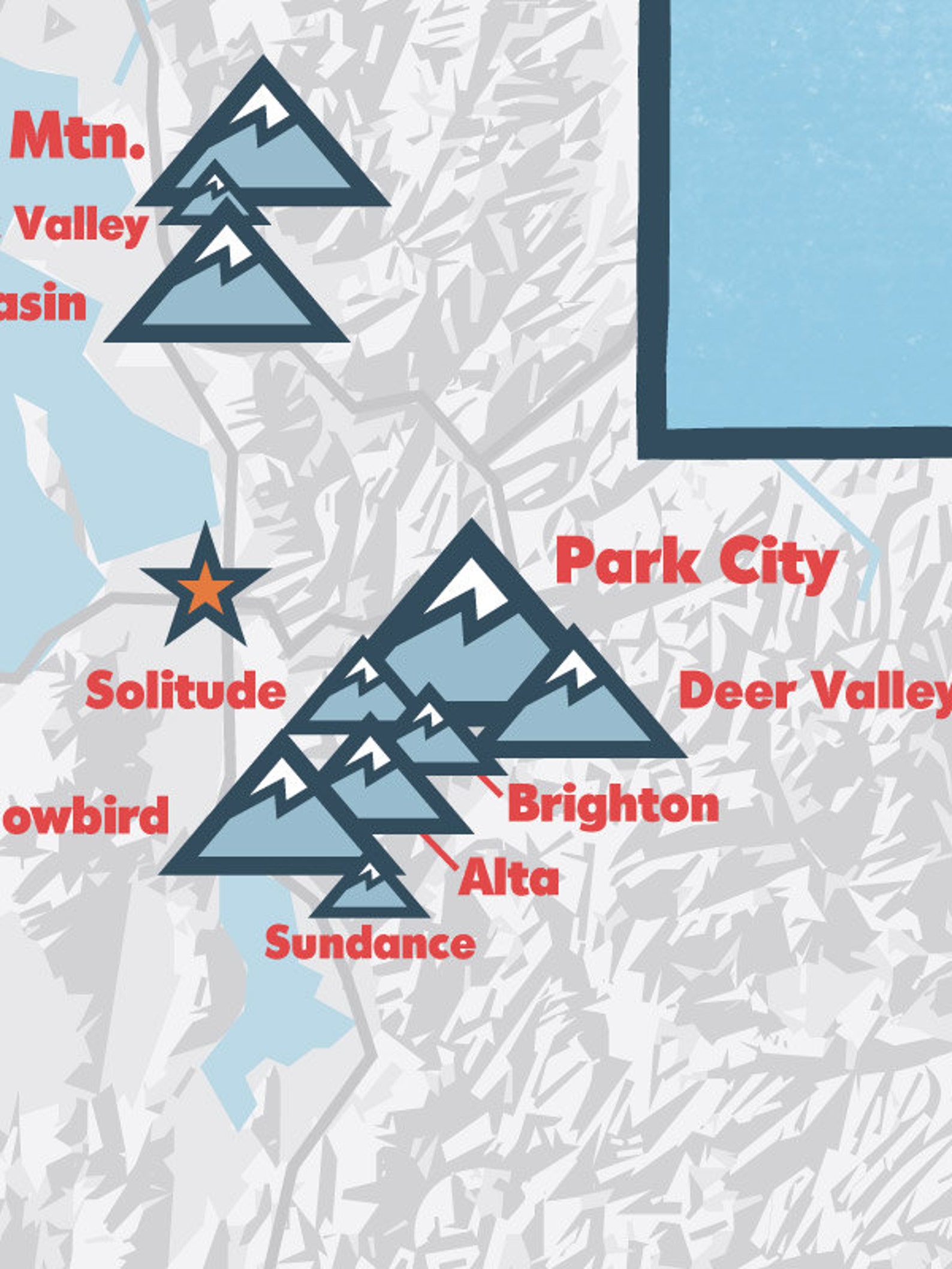 Utah Ski Resorts Map 18x24 Poster - Etsy