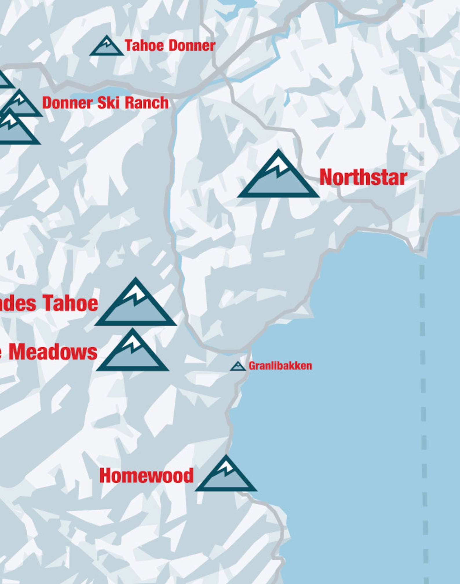 Lake Tahoe Ski Resorts Map 11x14 Print - Etsy