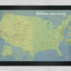 US National Park System Units Map 24x36 Poster image 1