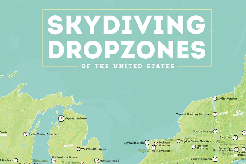 US Skydiving Dropzones Map 24x36 Poster image 6