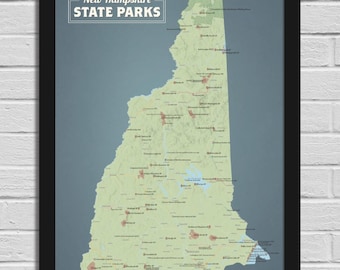 New Hampshire State Parks Map 18x24 Poster