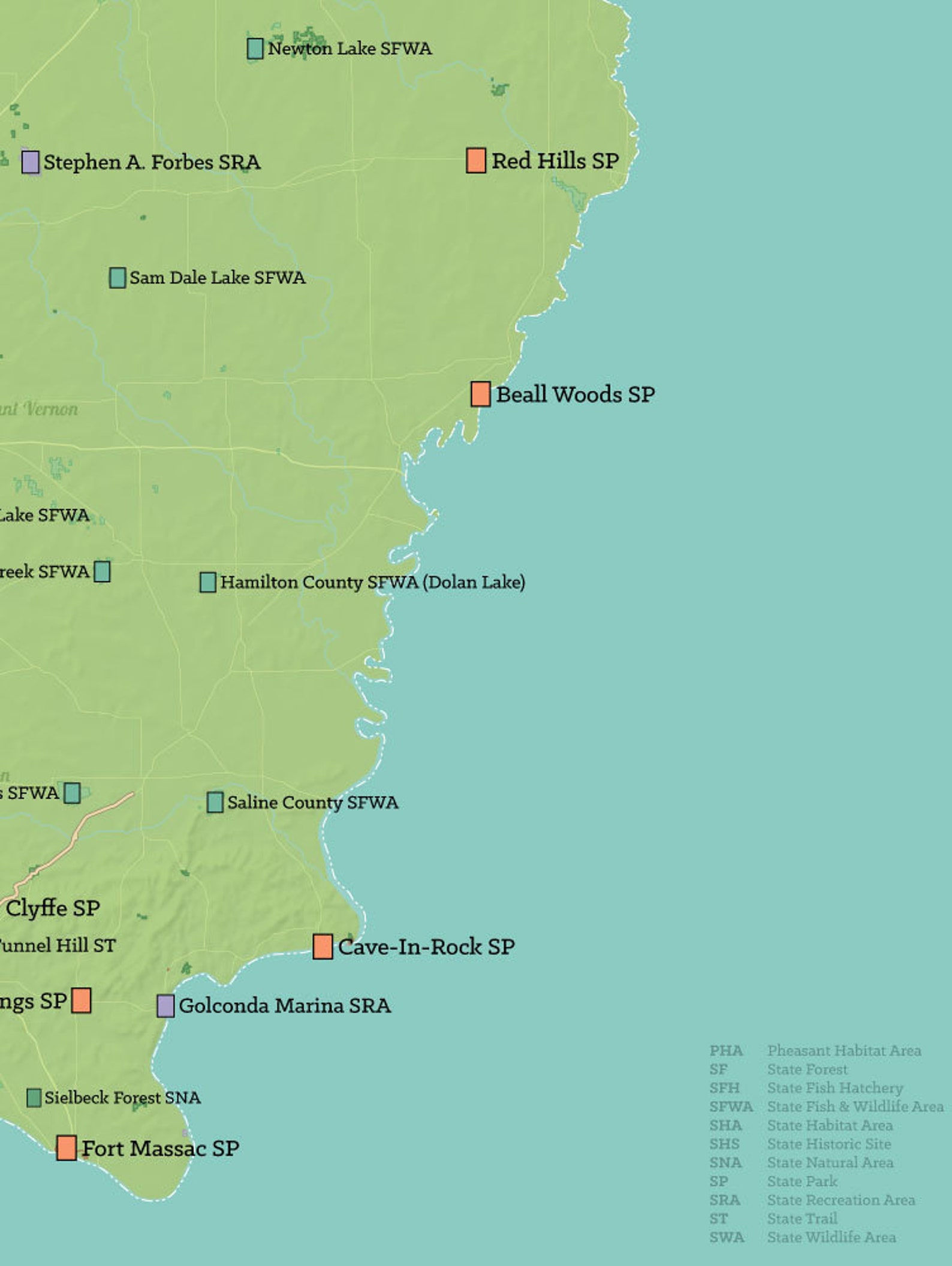 Illinois State Parks Map 18x24 Poster Etsy