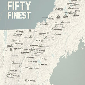 New England Fifty Finest Map 11x14 Print