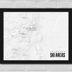 Colorado Ski Resorts Map 18x24 Poster