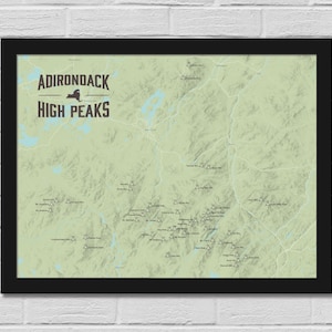 Adirondack High Peaks Map 18x24 Poster