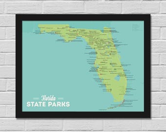 Florida State Parks Map 18x24 Poster