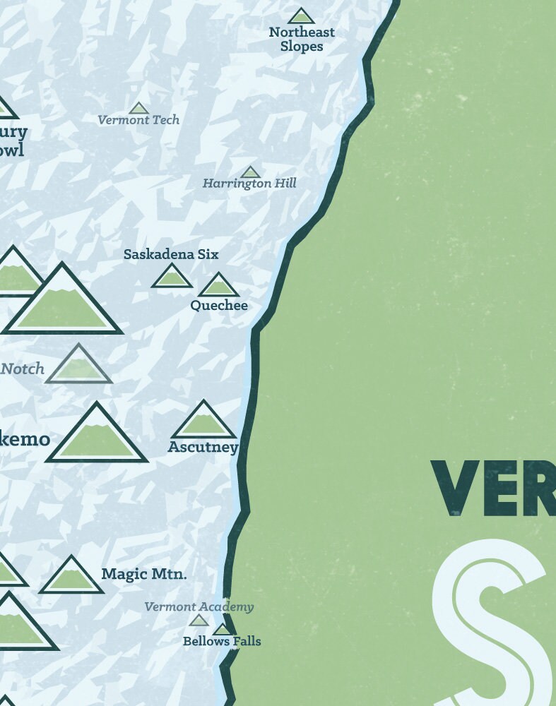 Vermont Ski Resorts Map 11x14 Print - Etsy