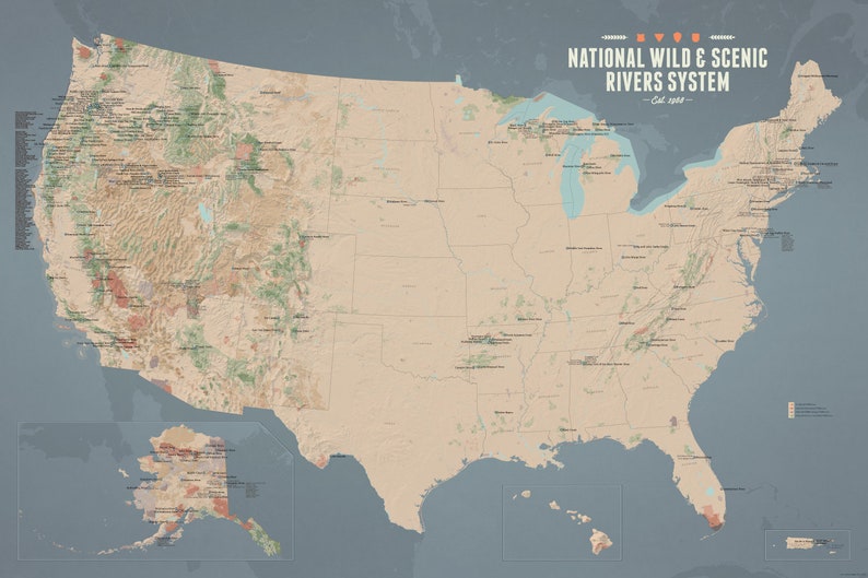 US National Wild & Scenic Rivers System Map 24x36 Poster - Etsy