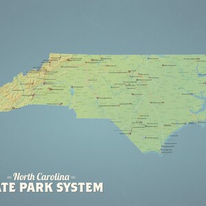 North Carolina State Park System Map 18x24 Poster