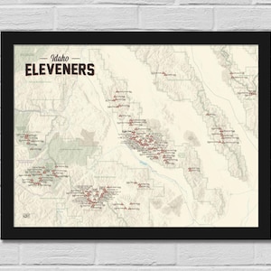 Idaho 11ers kaart 18 x 24 poster