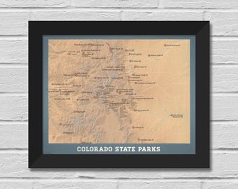 Colorado State Parks Map 11x14 Print