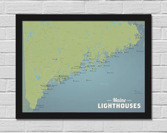 Maine Lighthouses 18x24 Poster