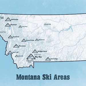 Montana Ski Resorts Map 11x14 Print - Il 300x300.2142068980 Ovet