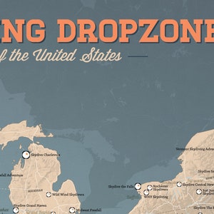 US Skydiving Dropzones Map 24x36 Poster image 3