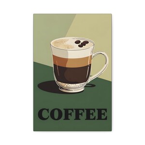 Coffee Canvas Art, Kitchen Decor, Wall Art Print, Coffee Lover Gift, Home Decor, Coffee Themed Artwork, Cafe Wall Art