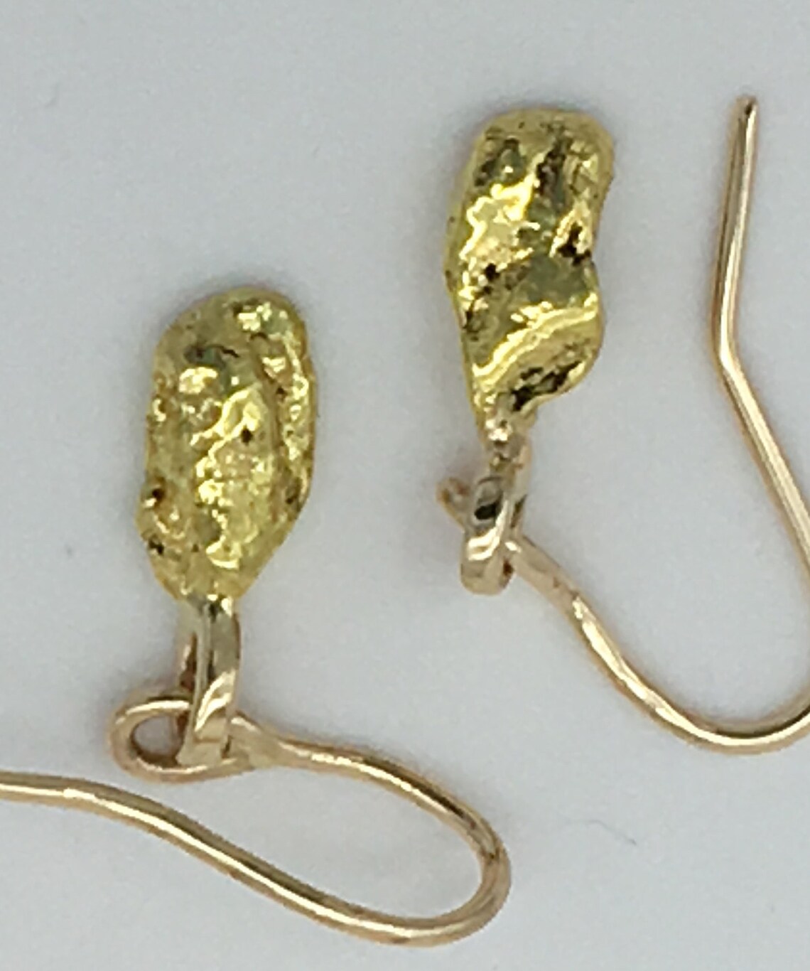 24K natural gold nugget earrings w/18K ear wires Etsy