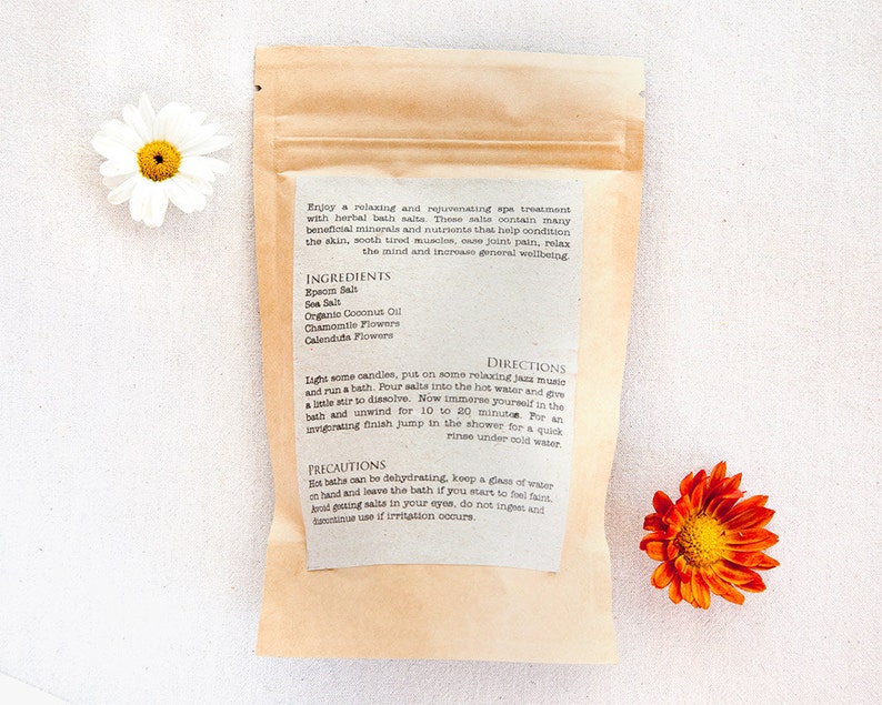 Chamomile Bath Salts / / All Natural Vegan Ingredients / / Relax & Unwind Luxury Body Spa image 4