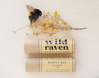Honey Bee Lip Balm Tube // Handmade with All Natural Herbal Ingredients