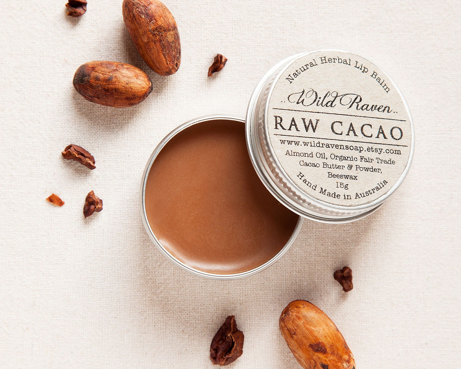 Raw Cacao Lip Balm // Handmade with All Natural Herbal Etsy
