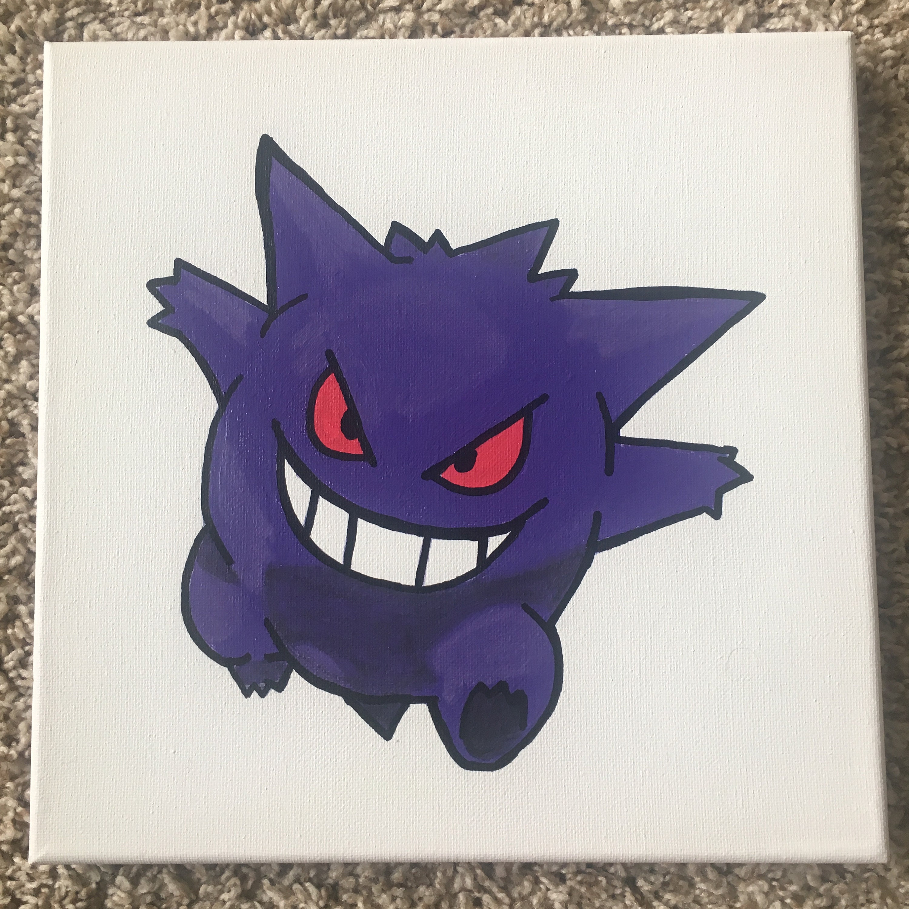 Gastly Haunter Gengar Pokemon Canvas Set Art Painting Purple Etsy