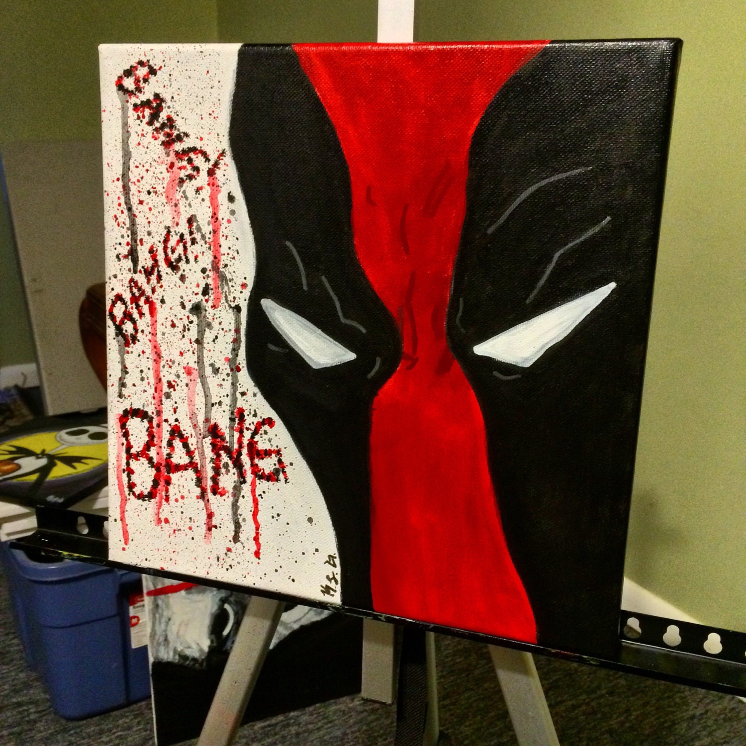 Deadpool Marvel Comics Painting Art Canvas Etsy