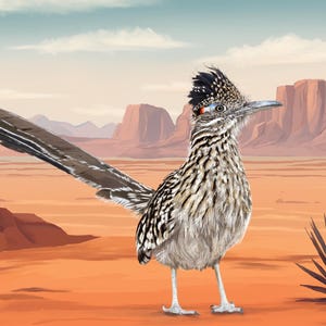 Greater Roadrunner American Southwest Sketch
