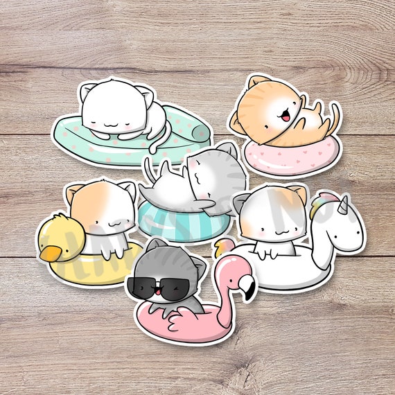 Cat Stickers Cute Cats Planner Stickers Die Cut Stickers Cute Etsy