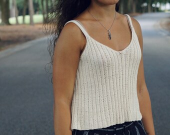 The Bonfire Tank Knitting Pattern • Tank Top Knitting Pattern • Ribbed Top Knitting Pattern • Sleeveless Top Knitting Pattern