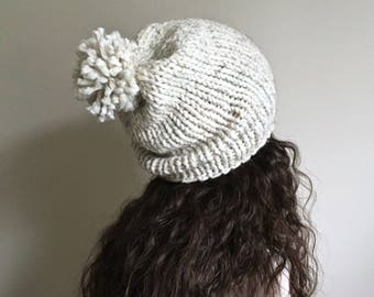 MADE TO ORDER • Chunky Knit Slouchy Hat • Chunky Knit Beanie • Slouchy Winter Hat