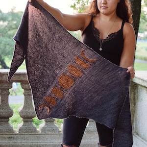 Lunar Spine • Shawl Pattern • Knit Shawl Pattern • Knitting Pattern • Knit Pattern • Shawl Pattern • Knit Triangle Shawl Pattern