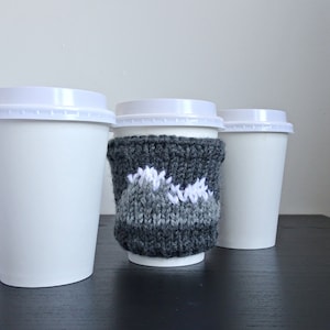 KNITTING PATTERN Knit Coffee Cozy Sleeve Pattern Coffee Cozy Knit Pattern Tea Cozy Starbucks Pattern Smoky Mountains Coffee Cozy image 5