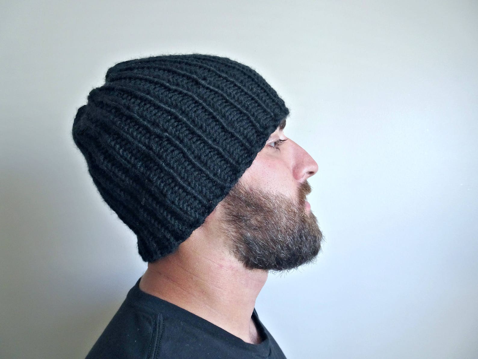KNITTING PATTERN Men's Beanie Pattern Men's Hat Etsy