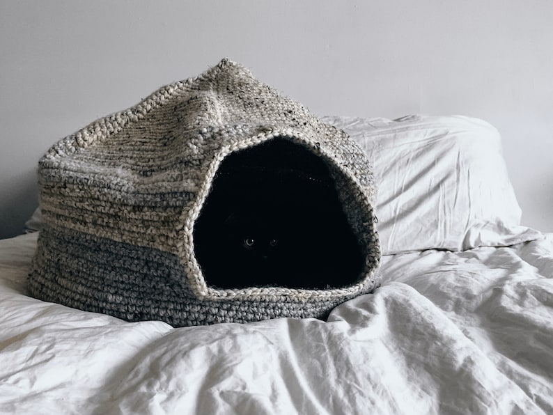 The Dome of Isolation Crochet Cat Bed Pattern Crochet Cat Cave Crochet Cat Home Crochet Pet Bed Pattern Crochet Pattern image 3