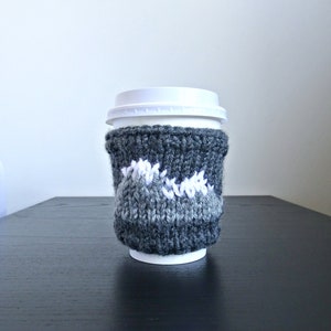 KNITTING PATTERN Knit Coffee Cozy Sleeve Pattern Coffee Cozy Knit Pattern Tea Cozy Starbucks Pattern Smoky Mountains Coffee Cozy image 3