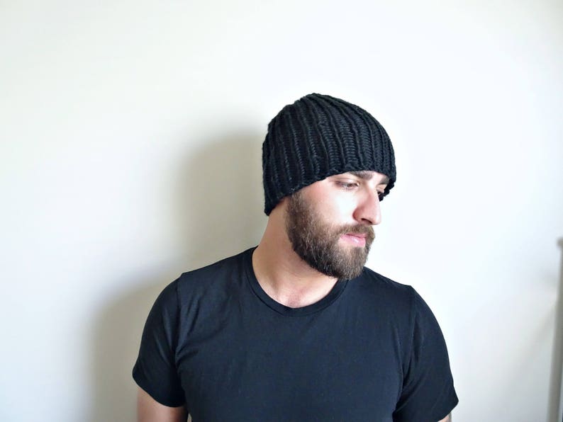 KNITTING PATTERN Men's Beanie Pattern Men's Hat Pattern Knit Hat Pattern Unisex Hat Pattern The Man-eater image 1