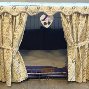 Curtain Style Cotton Dog Crate Cover (8oz Cotton Canvas) - Washable