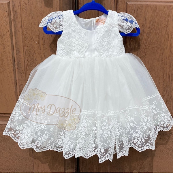 Baptism dress for baby girl, Toddler lace dress, Lace baptism dress, Christening dress for baby girl, First communion dress