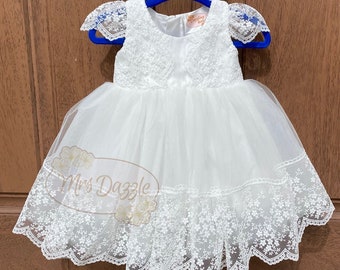 Robe de baptême pour bébé fille, robe en dentelle pour tout-petits, robe de baptême en dentelle, robe de baptême pour bébé fille, robe de première communion