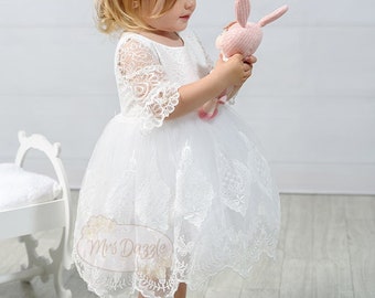 Baptism dress for baby girl, baptism dress, baptism candle favors, christening gown girl, baptism girl dress, lace christening dress,baptism