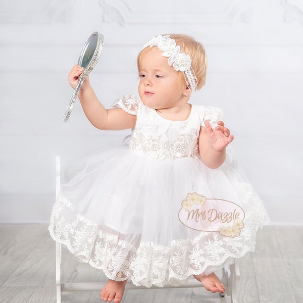 Baptism Dress,Christening Dress,Baptism Lace Dress,Baptism Gown,Christening Gown,Communion Dress,Blessing Dress,Girls Lace Dress,Baby Dress