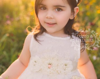 flower girl dress,ivory flower girl dress, flower girl lace dress,girls dresses,embroidery lace dress,girls ivory lace dress,baby lace dress