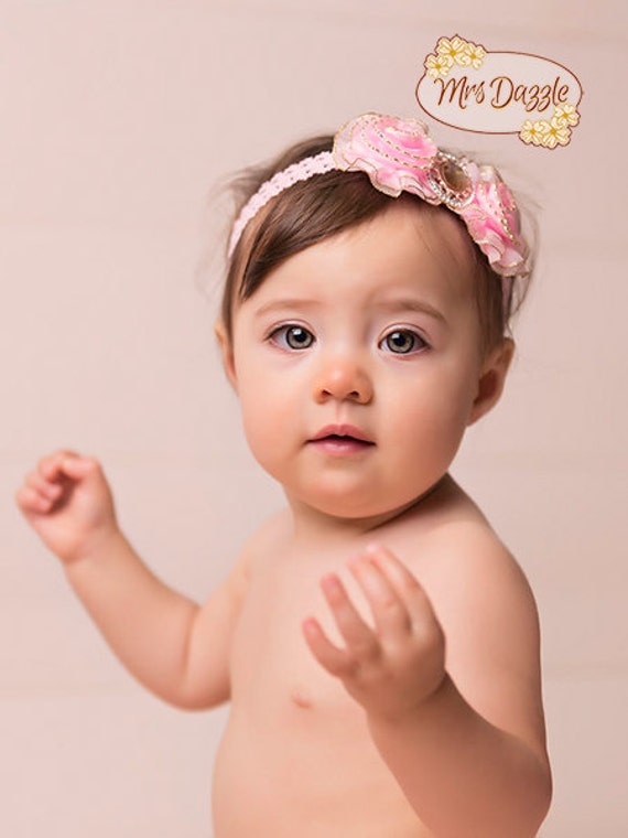 Gold Floral Pink Hairband Rainbow Floral Rhinestone Headband – Sparkling Crystal  main image 4