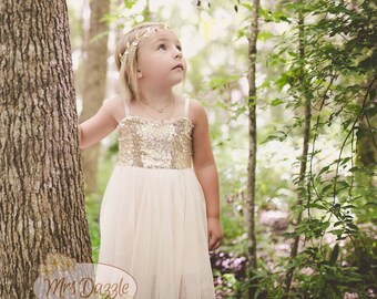 Pageant Gown Gold Sequin Junior Bridesmaid Dresses Gold Ball Gown Dress For  Girls With Sequins And